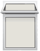 Modern vertical sliding window partially open