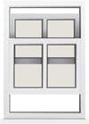 White PVC casement window with four panes